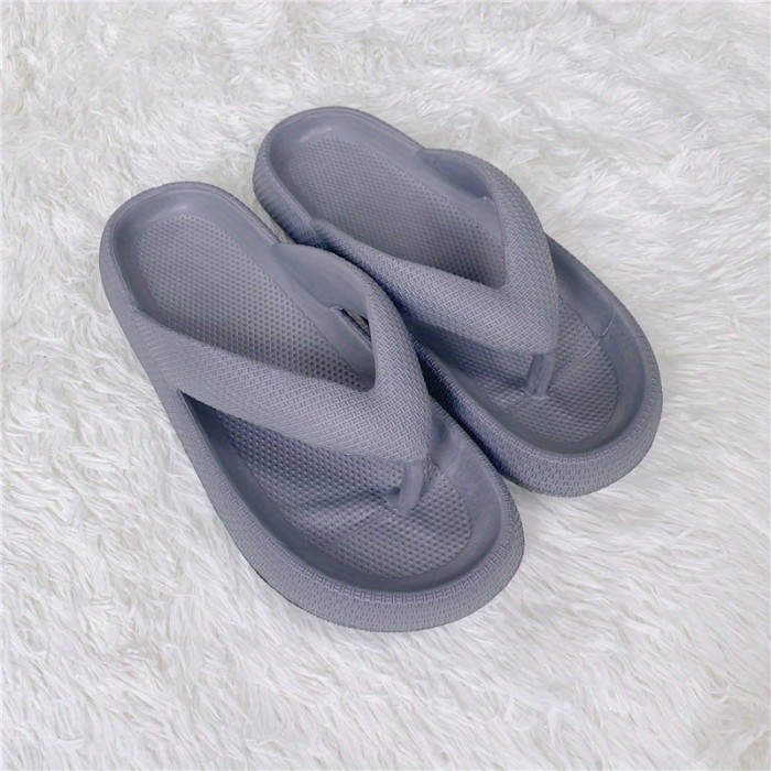 Women's Pillow Flip Flops, Solid Color Soft Sole Wear-resistant Non Slip Slide Shoes, Indoor & Outdoor Slides for Koningsdag\u002FKing's Day