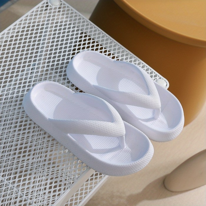 Women's Pillow Flip Flops, Solid Color Soft Sole Wear-resistant Non Slip Slide Shoes, Indoor & Outdoor Slides for Koningsdag\u002FKing's Day