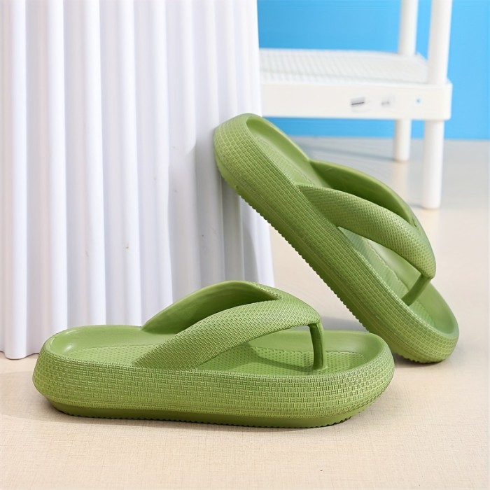 Women's Pillow Flip Flops, Solid Color Soft Sole Wear-resistant Non Slip Slide Shoes, Indoor & Outdoor Slides for Koningsdag\u002FKing's Day