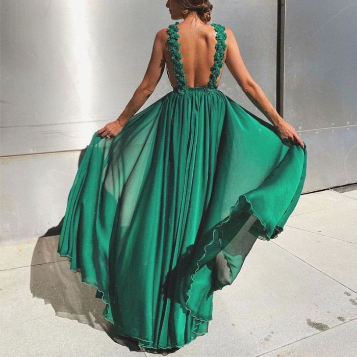 Casual Sleeveless Pleated Elegant Halterneck Strappy Solid Color High Waist Swing Dress