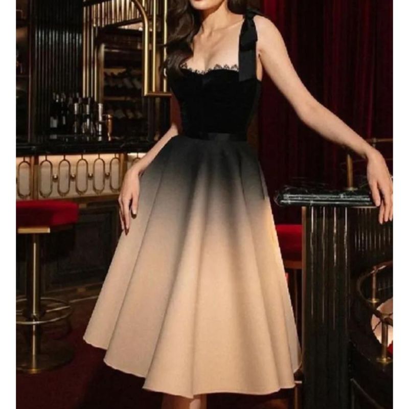 Fashionable Gradient Swing Sexy Elegant Trailing Banquet Evening Dress