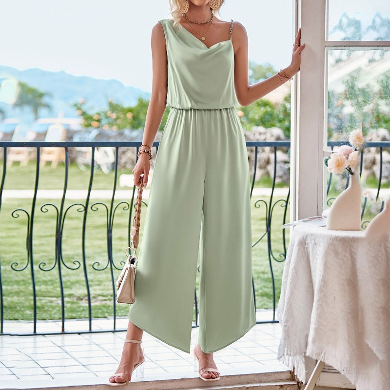 Cotton Linen Casual Loose Straps Fashion Sleeveless Oversized Jumpsuits