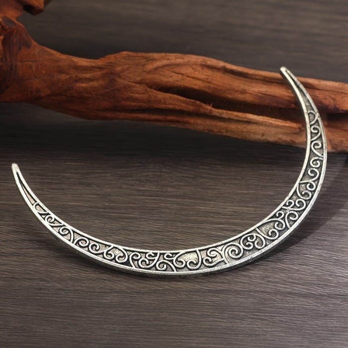1pc Vintage Celtic Knot Crescent Hair Fork Moon Shape Barrette Elegant Goddess Hair Accessories Viking Crow Mandala Yoga Hair Stick For Women