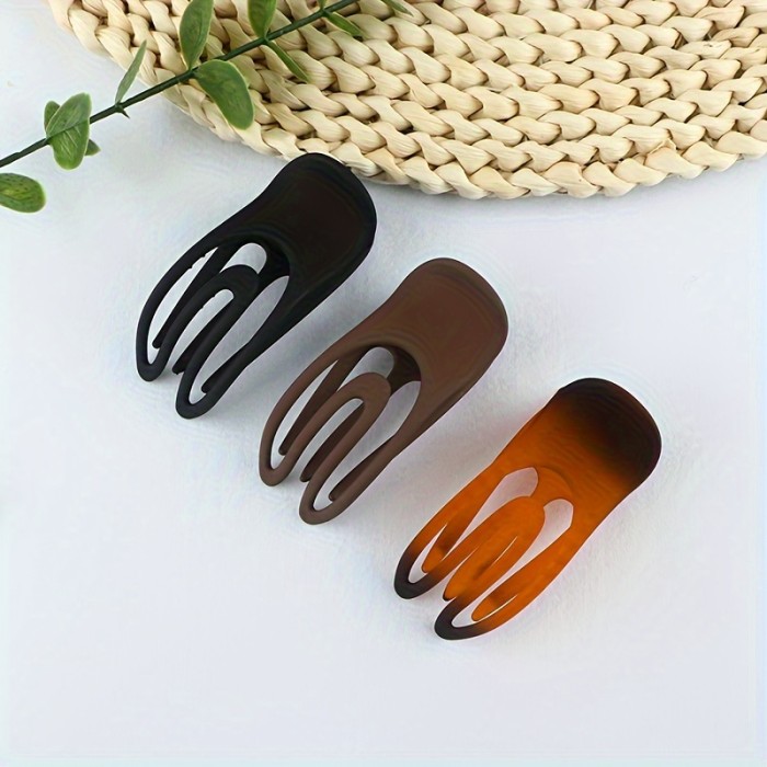1\u002F2\u002F3\u002F6\u002F9pcs Elegant Large Matte Hair Claw Clips, Assorted Colors Non-slip Duckbill Barrettes, French Style Accessories For Women's Updo Hairstyles