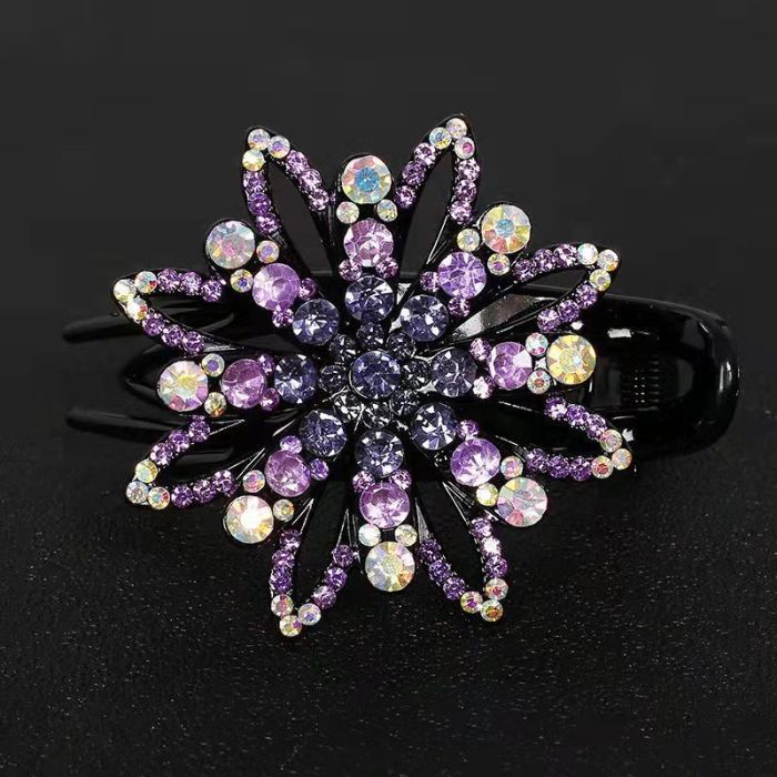 Rhinestone Hairpin Flower Leaf Butterfly Duckbill Vintage Hair Clips Accessories For Women Shinning Ponytail Headwear