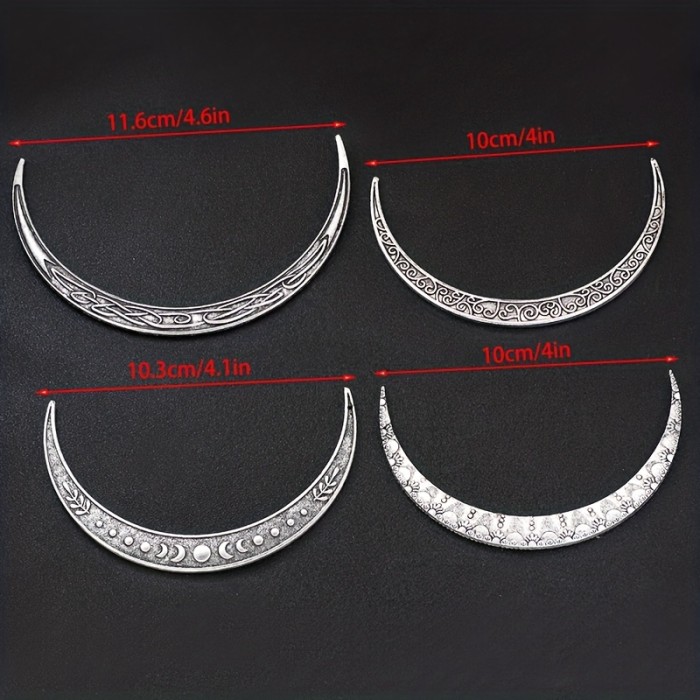 1pc Vintage Celtic Knot Crescent Hair Fork Moon Shape Barrette Elegant Goddess Hair Accessories Viking Crow Mandala Yoga Hair Stick For Women