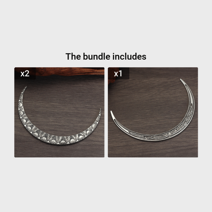 1pc Vintage Celtic Knot Crescent Hair Fork Moon Shape Barrette Elegant Goddess Hair Accessories Viking Crow Mandala Yoga Hair Stick For Women