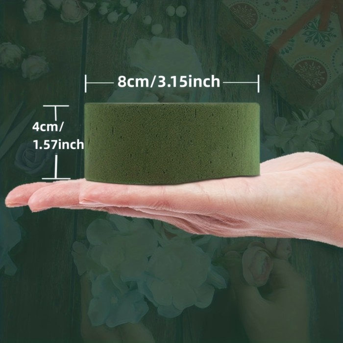 8pcs Flower Foam, Green Foam Block, Suitable For Artificial Flowers, Round Dry And Wet Foam Brick, Flower Shop Foam For Flower Arrangement