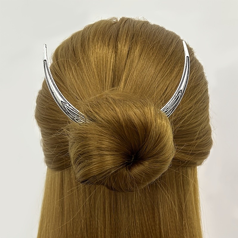 1pc Vintage Celtic Knot Crescent Hair Fork Moon Shape Barrette Elegant Goddess Hair Accessories Viking Crow Mandala Yoga Hair Stick For Women
