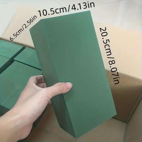 8pcs Flower Foam, Green Foam Block, Suitable For Artificial Flowers, Round Dry And Wet Foam Brick, Flower Shop Foam For Flower Arrangement