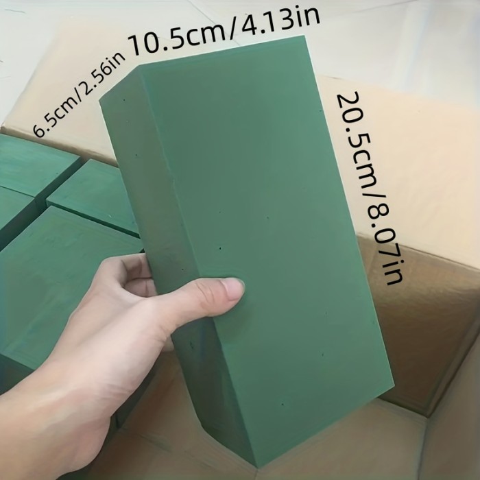 8pcs Flower Foam, Green Foam Block, Suitable For Artificial Flowers, Round Dry And Wet Foam Brick, Flower Shop Foam For Flower Arrangement