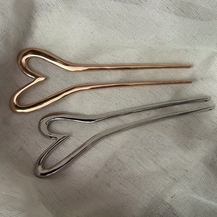 Heart Hair Pin U-shaped Hairpin Simple Vintage Hairpin Hair Styling Tool Hair Accessories For Women