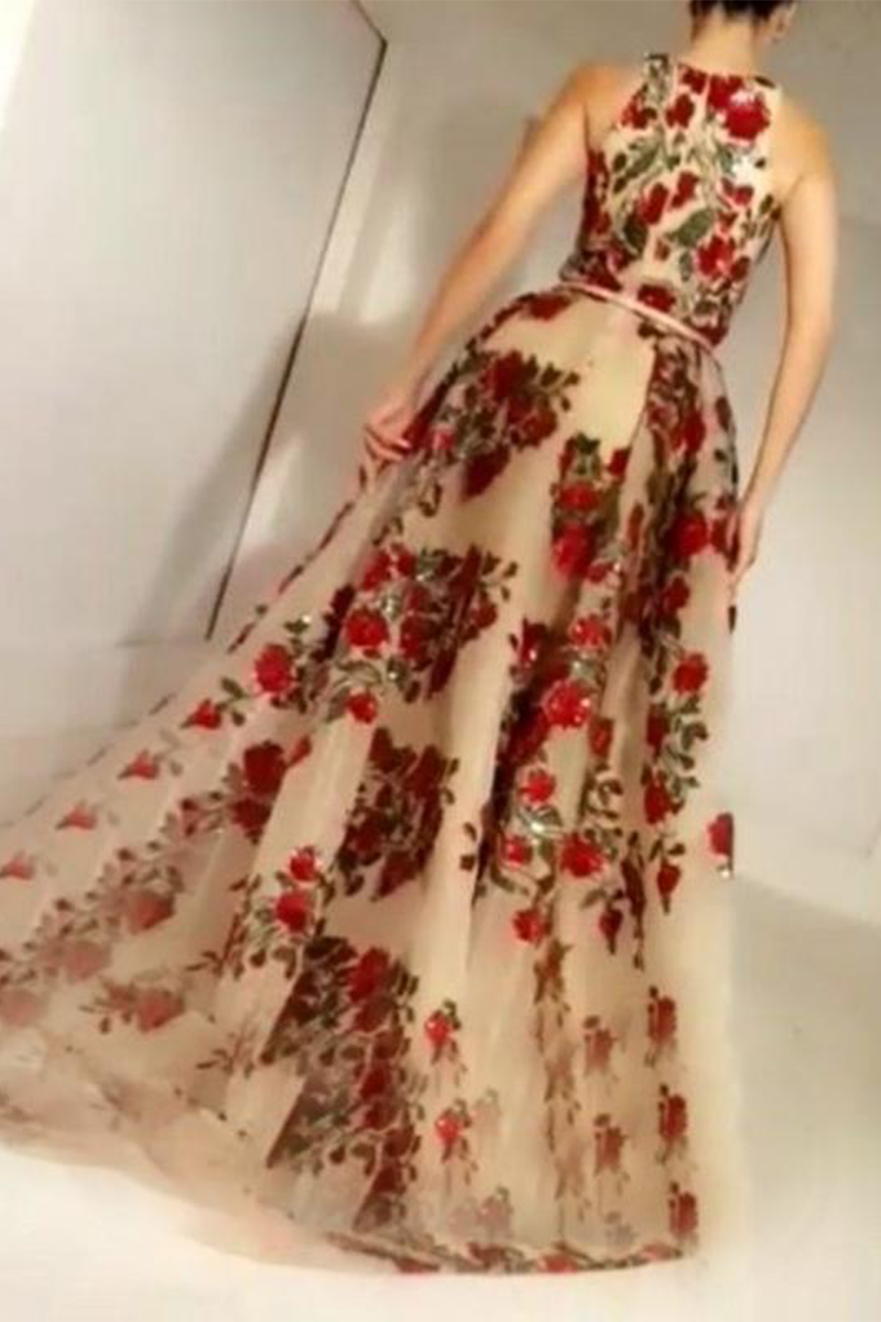 Sexy Formal Solid Sequins Slit V Neck Evening Dresses