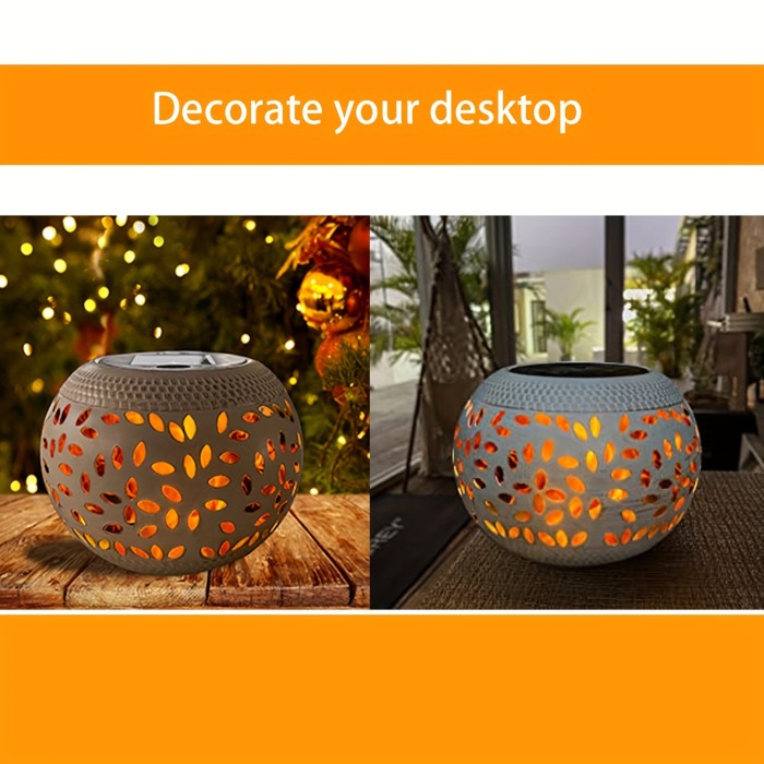 1pc Solar Table Lights Outdoor Waterproof, Dancing Flickering Flame Lamp