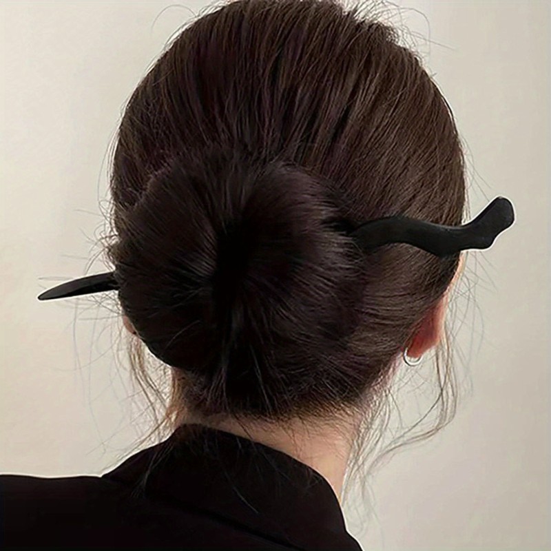 Simple Sandalwood Wooden Hairpin Black Hair Chopstick Hair Bun Decoration Accessories For Women
