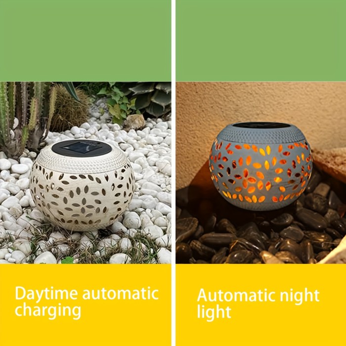 1pc Solar Table Lights Outdoor Waterproof, Dancing Flickering Flame Lamp