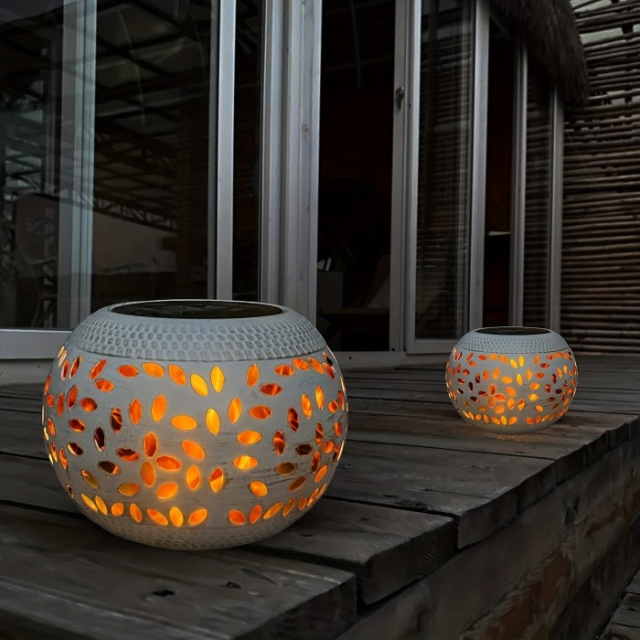 1pc Solar Table Lights Outdoor Waterproof, Dancing Flickering Flame Lamp