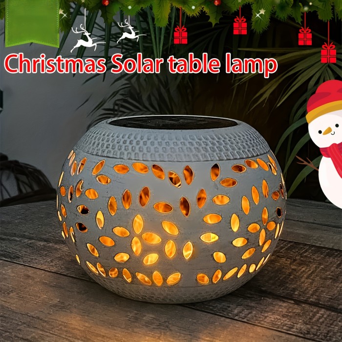 1pc Solar Table Lights Outdoor Waterproof, Dancing Flickering Flame Lamp