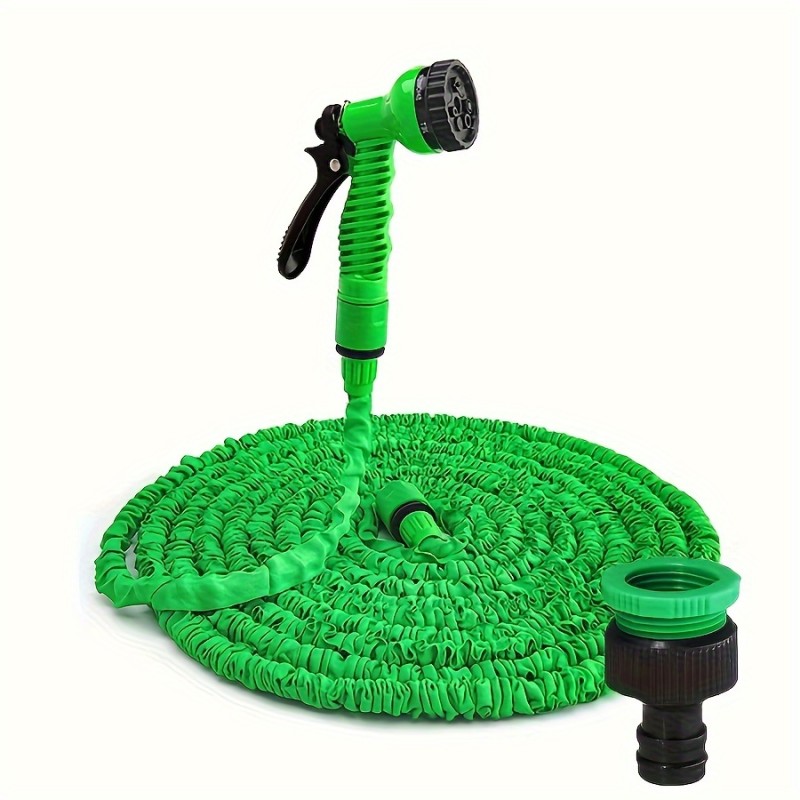 1pc 25-200FT Expansion Water Hose High Pressure Irrigation Multi-Functional Car Spray Pipe Shrink Expandable Garden Hose Spray Gun Tool, Watering Equipment