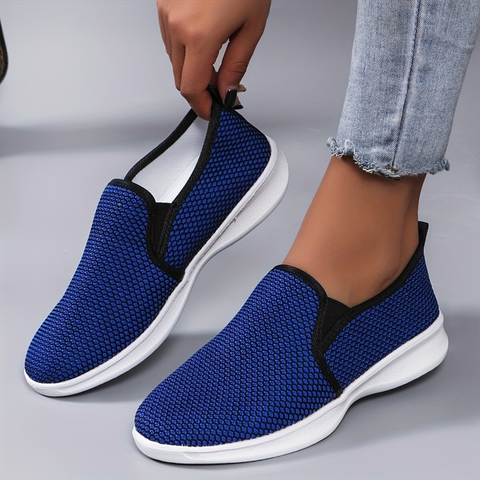Women's Slip-On Walking Shoes, Breathable Mesh Casual Sneakers, Lightweight And Comfortable Athletic Shoes For Everyday Wear