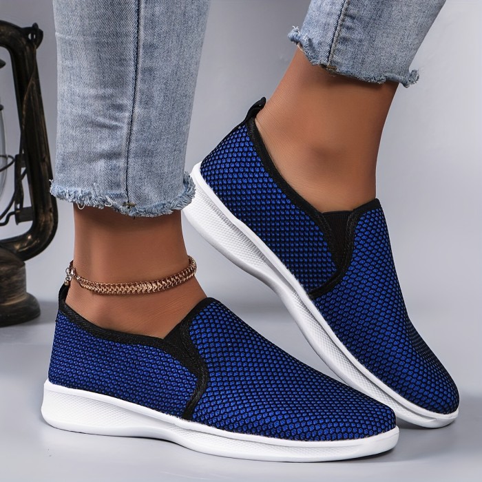 Women's Slip-On Walking Shoes, Breathable Mesh Casual Sneakers, Lightweight And Comfortable Athletic Shoes For Everyday Wear
