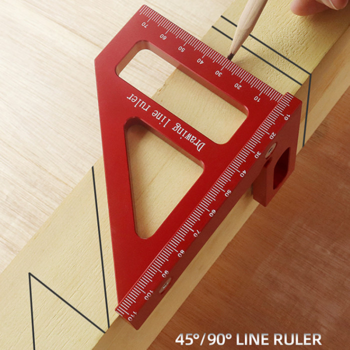 Precision Craftsmanship Multi-Angle Measuring Ruler - Durable Aluminum, Easy-to-Read DIY Tool for Woodworking & Carpentry