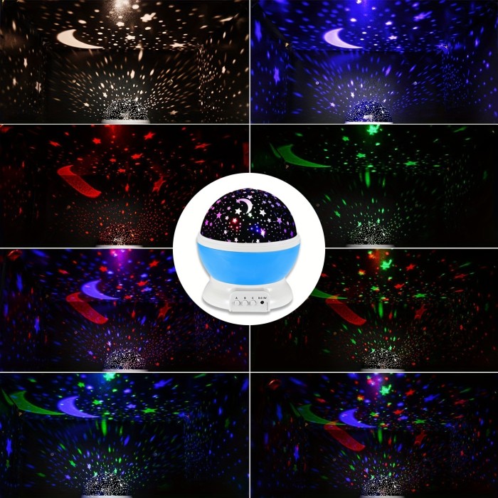 1 Star Moon Night Light Projector - Immersive 360-Degree Rotating Starry Night Sky Effect with Vibrant Multi-Color Lighting for Magical Ambiance - Perfect Gift for Loved Ones, Unforgettable Birthday Gift, Ideal Christmas Present, Romantic Surprise Proposal Accessory for Indoor and Outdoor Use