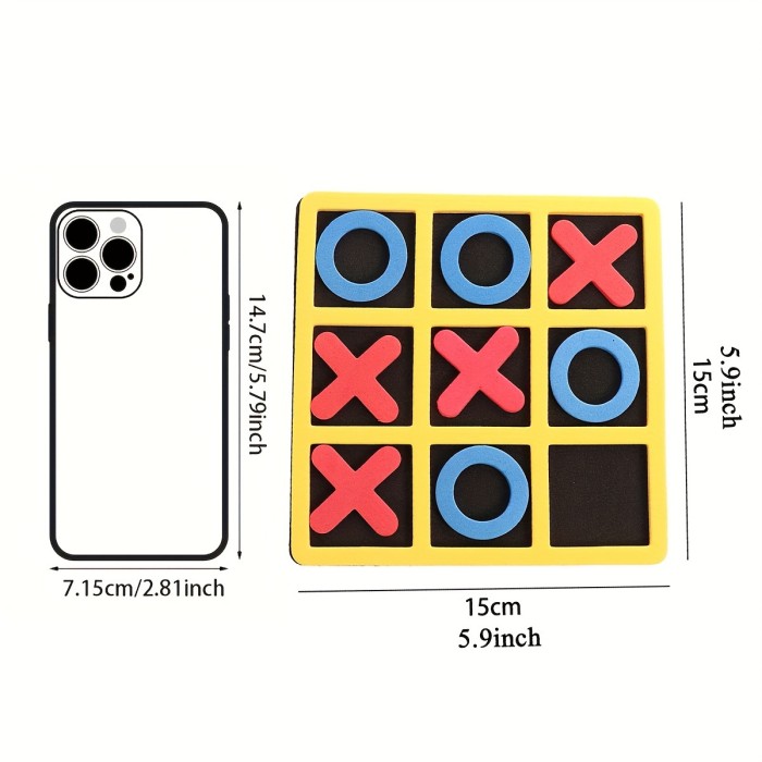 Family-Friendly Tic Tac Toe Game - Durable EVA, Enhances Strategic Thinking, Perfect for Holiday Gatherings & Portable