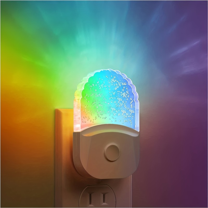 2-Pack LED Night Light with 8-Color RGB, Dimmable & Auto Sensor, Modern Bedroom Lighting – US Plug