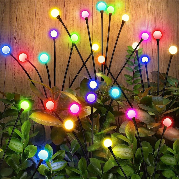 Solar-Powered Firefly Garden Lights - Stainless Steel, LED Illumination for Festive Outdoor Decor, Long-Lasting Pathway Lighting