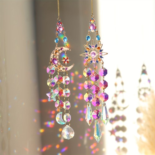 Elegant Rainbow Crystal Sun Catcher for Windows - Perfect Wedding, Thanksgiving Decor & Memorable Gift