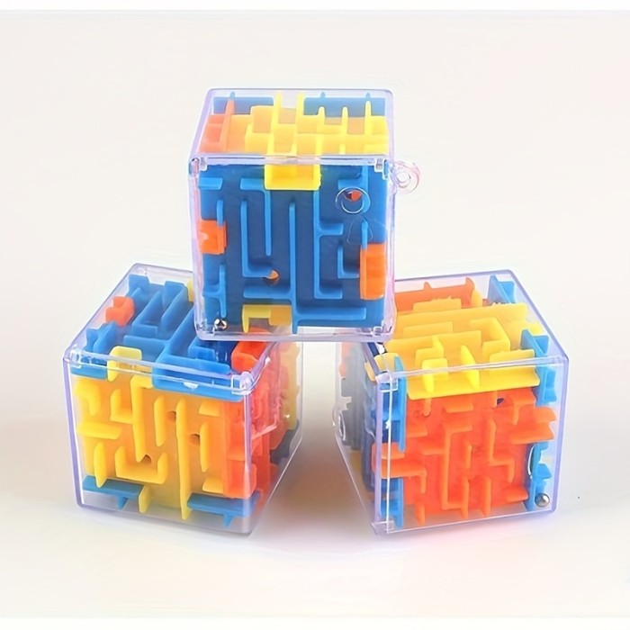 3D Cube Maze Cube Puzzle Maze Toy Universal Rolling Ball Game Maze Toy Education Six-sided Intelligence Puzzle Toy