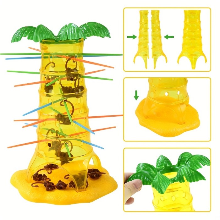 Table Game Somersault Monkey Climbing Tree Toy Falling Interactive Puzzle Toy Children's Multiplayer Battle Christmas、Halloween、Thanksgiving Gift, gaming gift