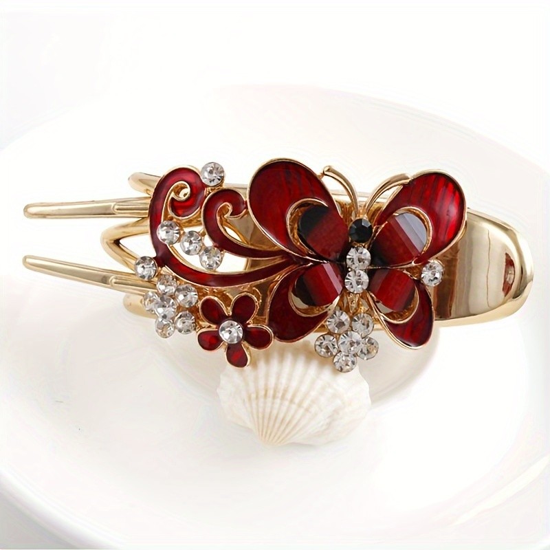 1pc, Exquisite Butterfly Hair Clip - Elegant Retro Premium Beautiful Fairy Style Hair Accessories for Women Girls - Perfect for Casual Leisure Wear, Photo Props, and Gift Giving