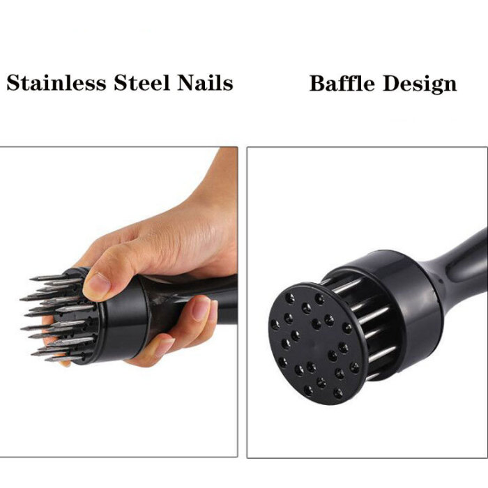 1pc Stainless Steel Meat Tenderizer Tool - Heavy-Duty Needle Design for Effortless Tenderizing - Dual-Sided Hammer for Perfect Results - Durable Kitchen Gadgets, Ideal for BBQ Lovers and Home Chefs