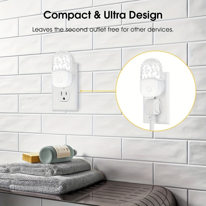 2-Pack LED Night Light with 8-Color RGB, Dimmable & Auto Sensor, Modern Bedroom Lighting – US Plug