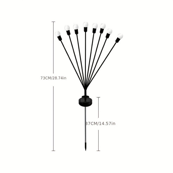 Solar-Powered Firefly Garden Lights - Stainless Steel, LED Illumination for Festive Outdoor Decor, Long-Lasting Pathway Lighting