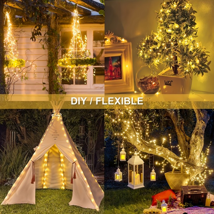 12-Pack LED Fairy Lights – 20 Warm White LEDs on Flexible Silver Wire – Waterproof & Battery-Operated – Ideal for Wedding, Party, Bedroom & Holiday Decorations like Christmas, Thanksgiving & Valentine's