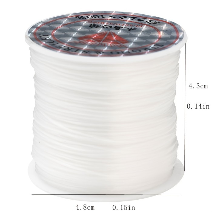 2pcs Elastic Bead Cord for Jewelry Making - Strong Stretchy Crystal String for Bracelets and Necklaces, Beading Supplies 10M Each