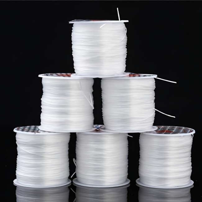 2pcs Elastic Bead Cord for Jewelry Making - Strong Stretchy Crystal String for Bracelets and Necklaces, Beading Supplies 10M Each