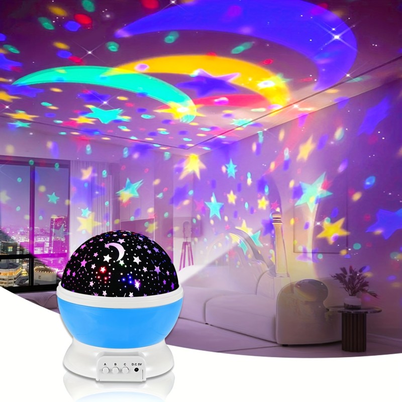 1 Star Moon Night Light Projector - Immersive 360-Degree Rotating Starry Night Sky Effect with Vibrant Multi-Color Lighting for Magical Ambiance - Perfect Gift for Loved Ones, Unforgettable Birthday Gift, Ideal Christmas Present, Romantic Surprise Proposal Accessory for Indoor and Outdoor Use