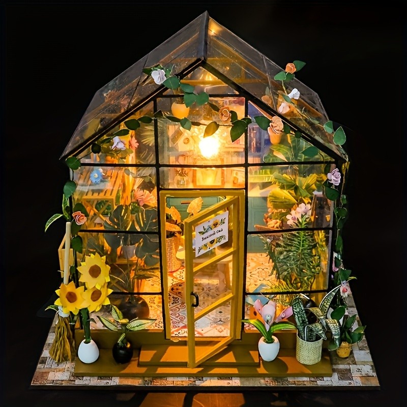 Charming DIY Miniature Garden House - Wooden Artisan Assembly Kit with Realistic Furniture, A Creative Gifting Option for Birthdays & Valentines Day - Unforgettable Craft Experience for Him & Her