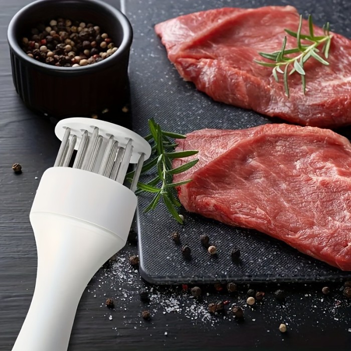 1pc Stainless Steel Meat Tenderizer Tool - Heavy-Duty Needle Design for Effortless Tenderizing - Dual-Sided Hammer for Perfect Results - Durable Kitchen Gadgets, Ideal for BBQ Lovers and Home Chefs