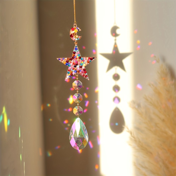 Elegant Rainbow Crystal Sun Catcher for Windows - Perfect Wedding, Thanksgiving Decor & Memorable Gift