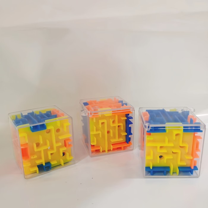 3D Cube Maze Cube Puzzle Maze Toy Universal Rolling Ball Game Maze Toy Education Six-sided Intelligence Puzzle Toy