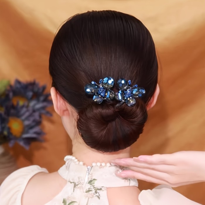 Rhinestone Butterfly Hair Bun Maker - Elegant Twist Hair Clip for Relaxed Textured Hair - Party Styling Accessories for Women with Daily Uses