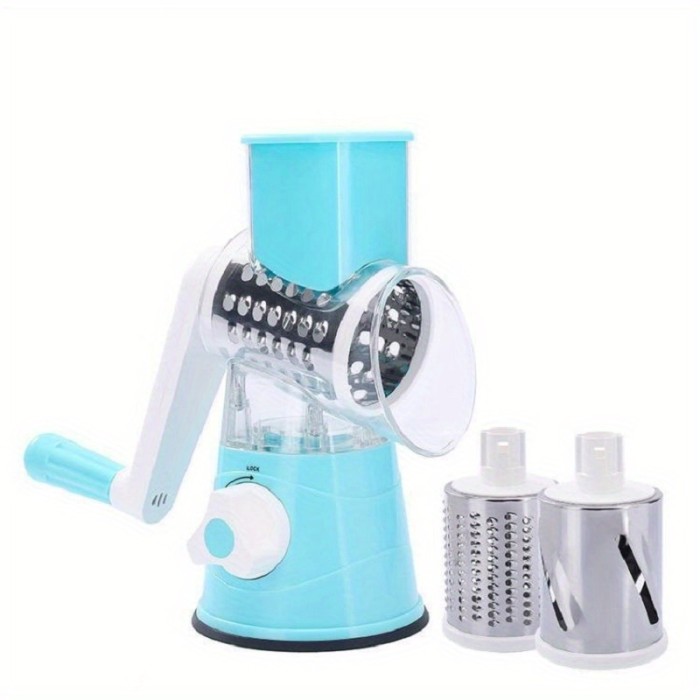 1pc Efficient Multifunctional Vegetable & Fruit Slicer Grater - Tabletop Drum Cutter with Roller Design for Quick, Uniform Chopping - Ideal Potato Grater and Household Kitchen Gadget