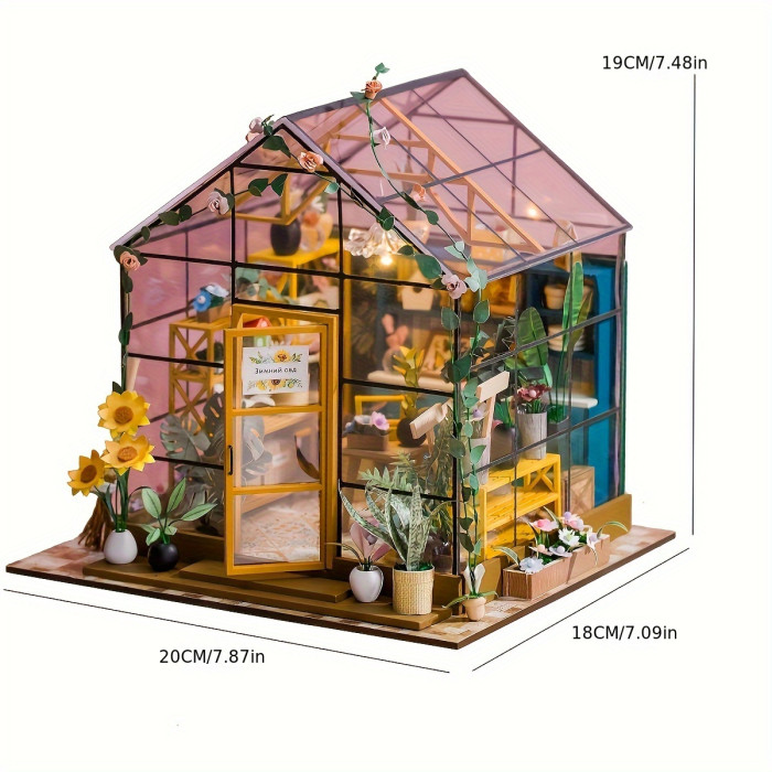 Charming DIY Miniature Garden House - Wooden Artisan Assembly Kit with Realistic Furniture, A Creative Gifting Option for Birthdays & Valentines Day - Unforgettable Craft Experience for Him & Her