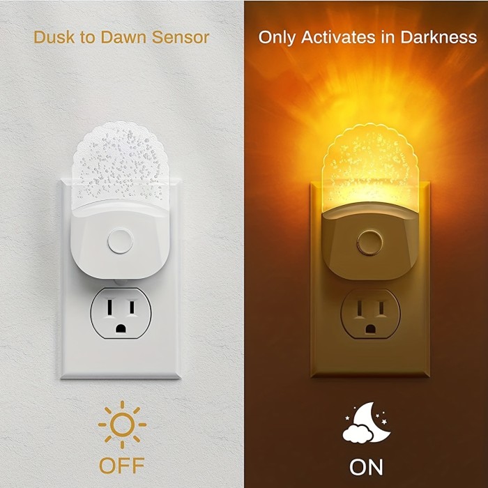 2-Pack LED Night Light with 8-Color RGB, Dimmable & Auto Sensor, Modern Bedroom Lighting – US Plug