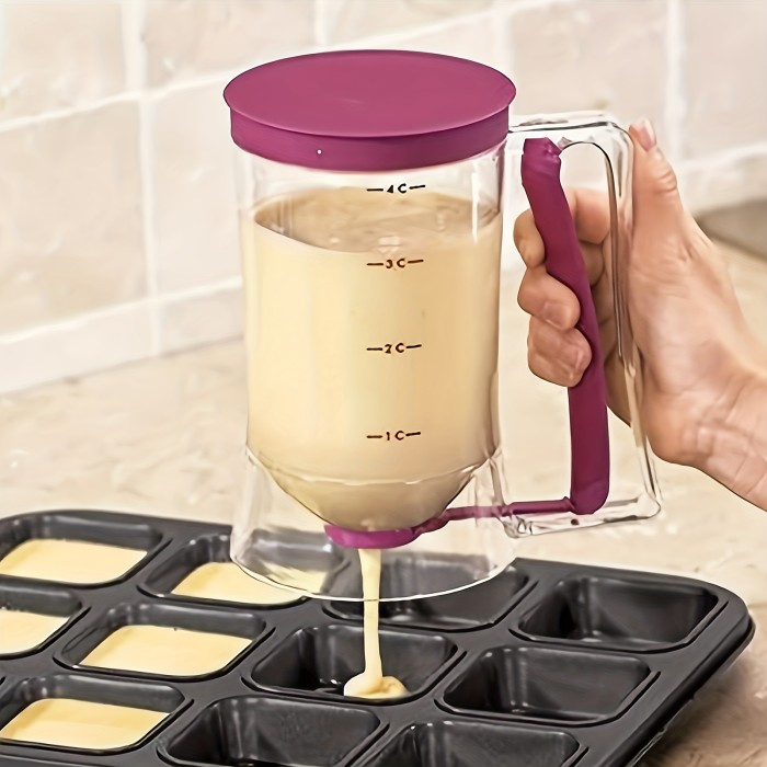 Precision Cupcake Batter Dispenser - Easy-Pour Funnel Design, Handheld Measuring Tool for Clean Baking & Decorating